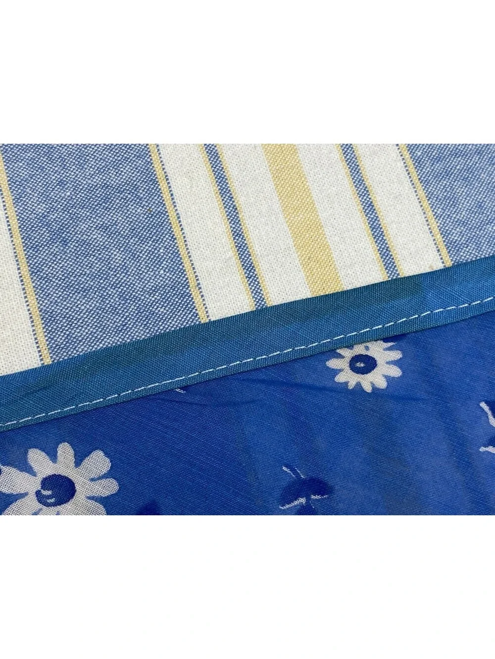 Vintage Handkerchief Bunting / Garland Banner 8 Feet Handmade Blue Green Flower
